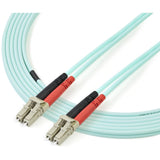 Câble fibre optique multimode StarTech.com LC/UPC vers LC/UPC OM3 2 m (6 pi), duplex intégral 50/125 Zipcord, 100 G, cordon de raccordement fibre LSZH