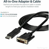 StarTech.com 6ft (1.8m) DisplayPort to DVI Cable, DisplayPort to DVI Adapter Cable, DP to DVI-D Converter, Replaced by DP2DVI2MM6