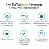 Support mural vertical en acier StarTech.com 2U 48 cm pour rack d'équipement