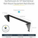 Support mural vertical en acier StarTech.com 2U 48 cm pour rack d'équipement