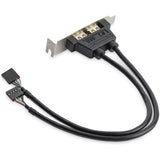 Adaptateur StarTech.com pour plaque d'emplacement à 2 ports USB A femelle à profil bas