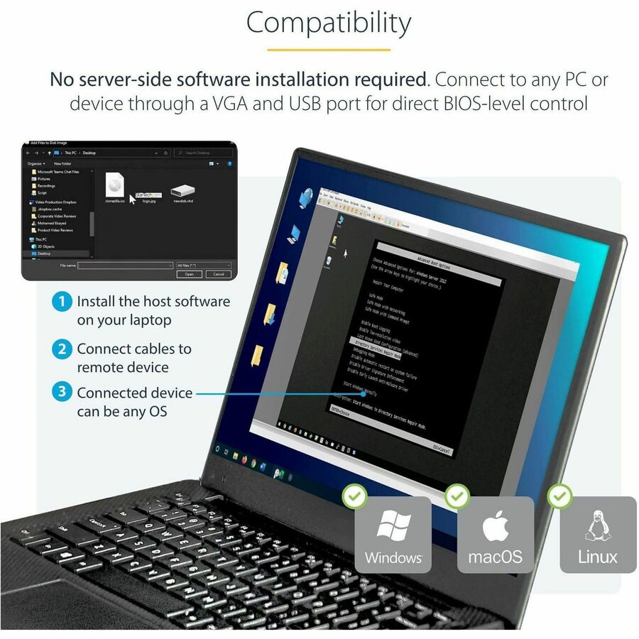 StarTech.com KVM Console to USB 2.0 Portable Laptop Crash Cart Adapter - Notebook Netbook Crash cart adapter - Compact - KVM to USB Notebook Portable KVM Console