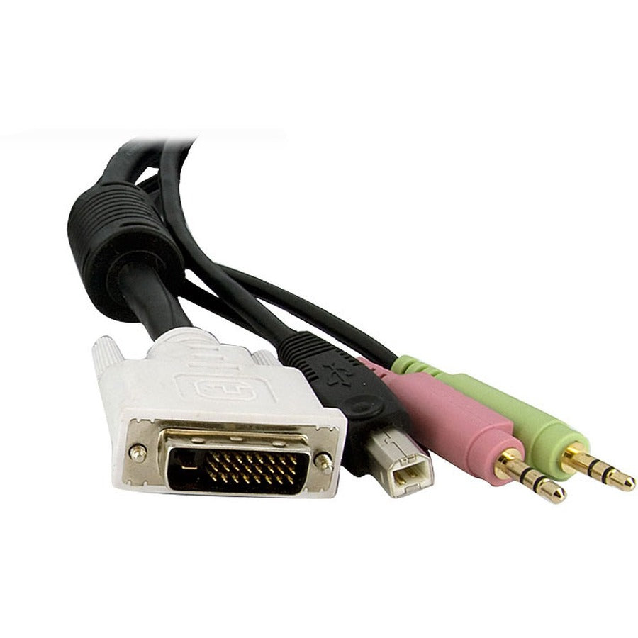 StarTech.com 15 ft 4-in-1 USB DVI KVM Switch Cable with Audio