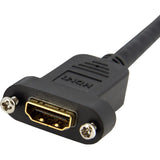 Adaptateur HDMI femelle vers mâle StarTech.com de 90 cm, câble HDMI 4K haute vitesse pour montage sur panneau, HDMI femelle vers mâle, câble connecteur HDMI pour montage sur panneau