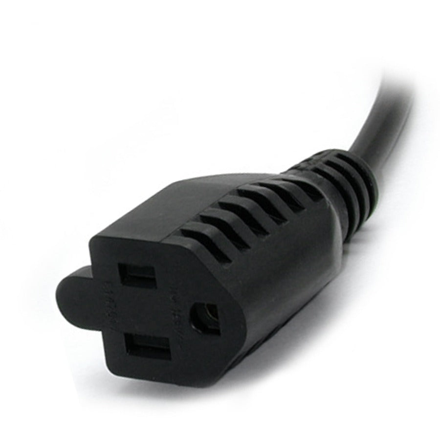 StarTech.com 1ft (0.3m) Power Extension Cord, IEC C14 to NEMA 5-15R, 10A 125V, 18AWG, Black, Outlet Extension Cable for Power Supplies