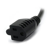 StarTech.com 1ft (0.3m) Power Extension Cord, IEC C14 to NEMA 5-15R, 10A 125V, 18AWG, Black, Outlet Extension Cable for Power Supplies
