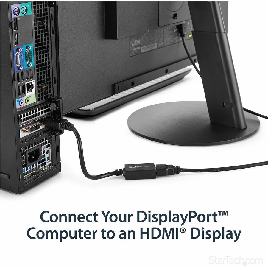 StarTech.com DisplayPort to HDMI Adapter, 1080p DP to HDMI Video Converter, DP to HDMI Monitor/TV Dongle, Passive, Latching DP Connector