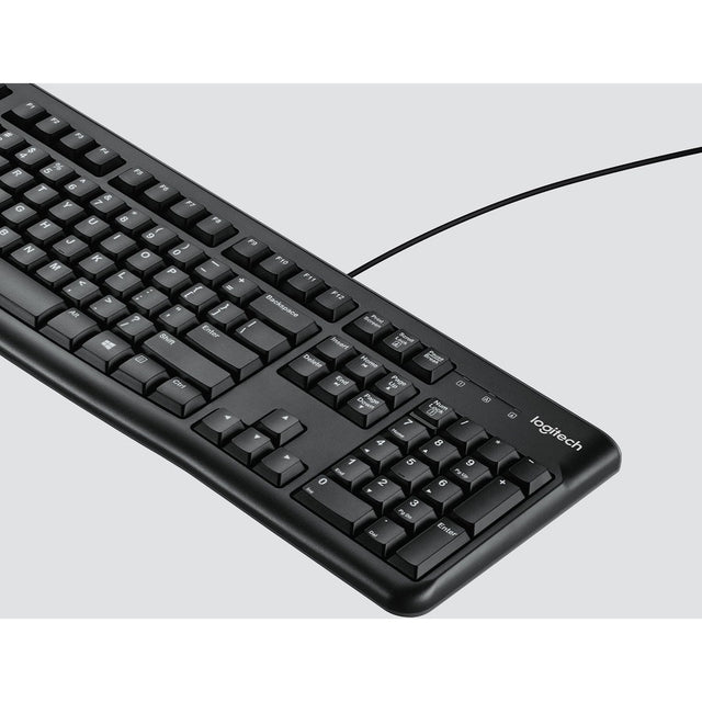 Logitech K120 Wired Keyboard for Windows, USB Plug-and-Play, Full-Size, Spill-Resistant, Curved Space Bar, Compatible with PC, Laptop (French Layout)