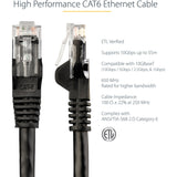 StarTech.com 15ft CAT6 Ethernet Cable - Black Snagless Gigabit - 100W PoE UTP 650MHz Category 6 Patch Cord UL Certified Wiring/TIA
