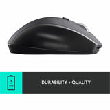 Logitech M705 Marathon Wireless Mouse, 2.4 GHz USB Unifying Receiver, 1000 DPI, 5-Programmable Buttons, 3-Year Battery, Compatible with PC, Mac, Laptop, Chromebook - Black