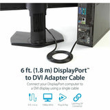 StarTech.com 6ft (1.8m) DisplayPort to DVI Cable, DisplayPort to DVI Adapter Cable, DP to DVI-D Converter, Replacement for DP2DVIMM6
