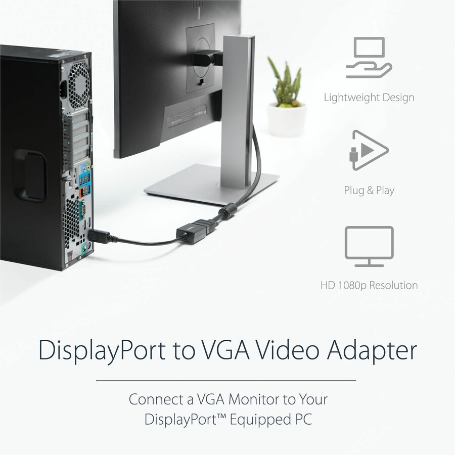 StarTech DisplayPort to VGA Adapter, Active DP to VGA Converter