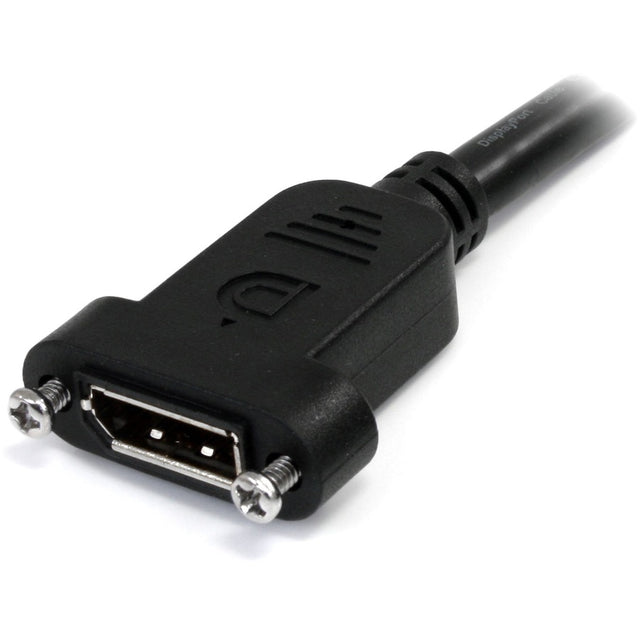 StarTech.com 3ft (1m) Panel Mount DisplayPort Cable, 4K x 2K Video, DisplayPort 1.2 Extension Cable Male to Female, DP Extender Cord