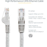 StarTech.com 75ft CAT6 Ethernet Cable - Gray Snagless Gigabit - 100W PoE UTP 650MHz Category 6 Patch Cord UL Certified Wiring/TIA