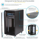StarTech.com 4-Post 25U Server Rack Cabinet, 19" Data Rack Cabinet for Computer / IT Equipment, Home Network Rack, Half Height Server Rack