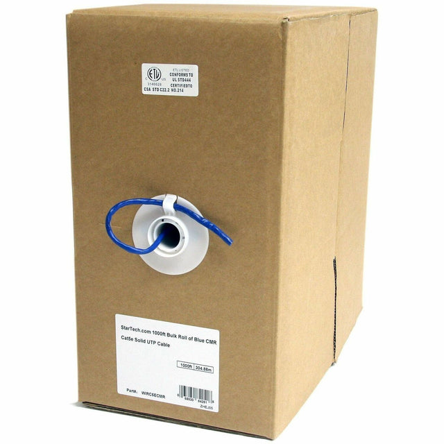 StarTech.com Bulk Cat 5e Ethernet Cable - 1000 ft. (304,8m) - Solid - CMR-Rated - Blue