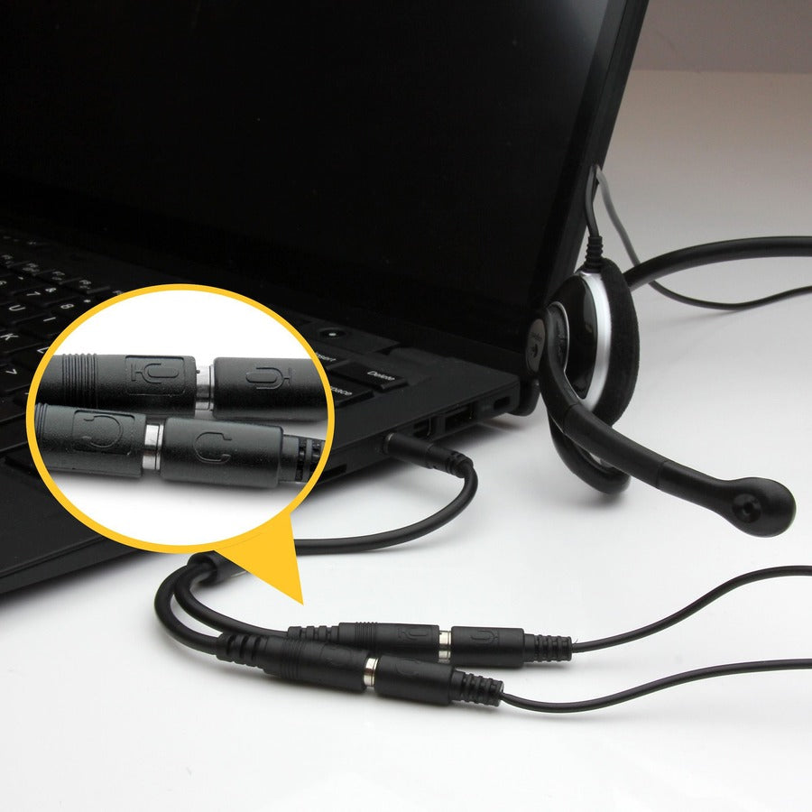 Adaptateur de casque StarTech.com pour casques avec prises casque/micro séparées - 3,5 mm 4 positions vers 3 positions et 2 positions 3,5 mm M/F