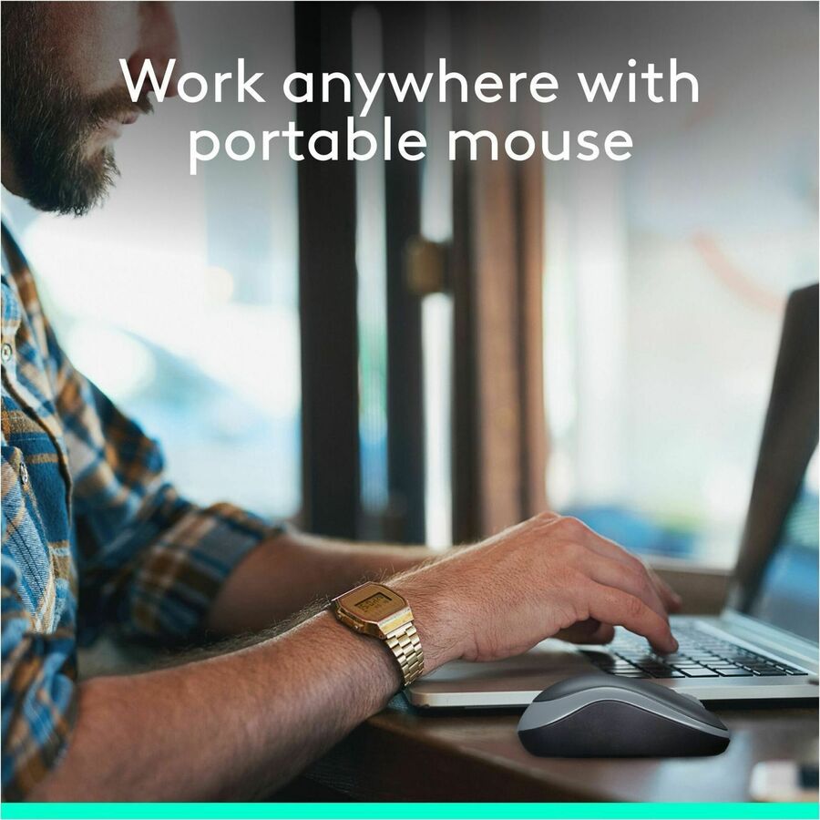 Logitech M185 Wireless Mouse, 2.4GHz with USB Mini Receiver, 12-Month Battery Life, 1000 DPI Optical Tracking, Ambidextrous, Compatible with PC, Mac, Laptop (Swift Grey)