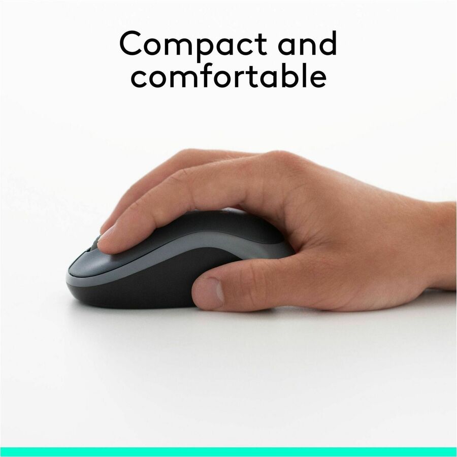 Logitech M185 Wireless Mouse, 2.4GHz with USB Mini Receiver, 12-Month Battery Life, 1000 DPI Optical Tracking, Ambidextrous, Compatible with PC, Mac, Laptop (Swift Grey)