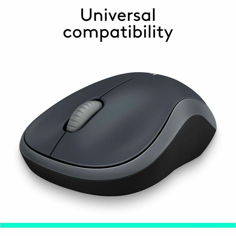 Logitech M185 Wireless Mouse, 2.4GHz with USB Mini Receiver, 12-Month Battery Life, 1000 DPI Optical Tracking, Ambidextrous, Compatible with PC, Mac, Laptop (Swift Grey)