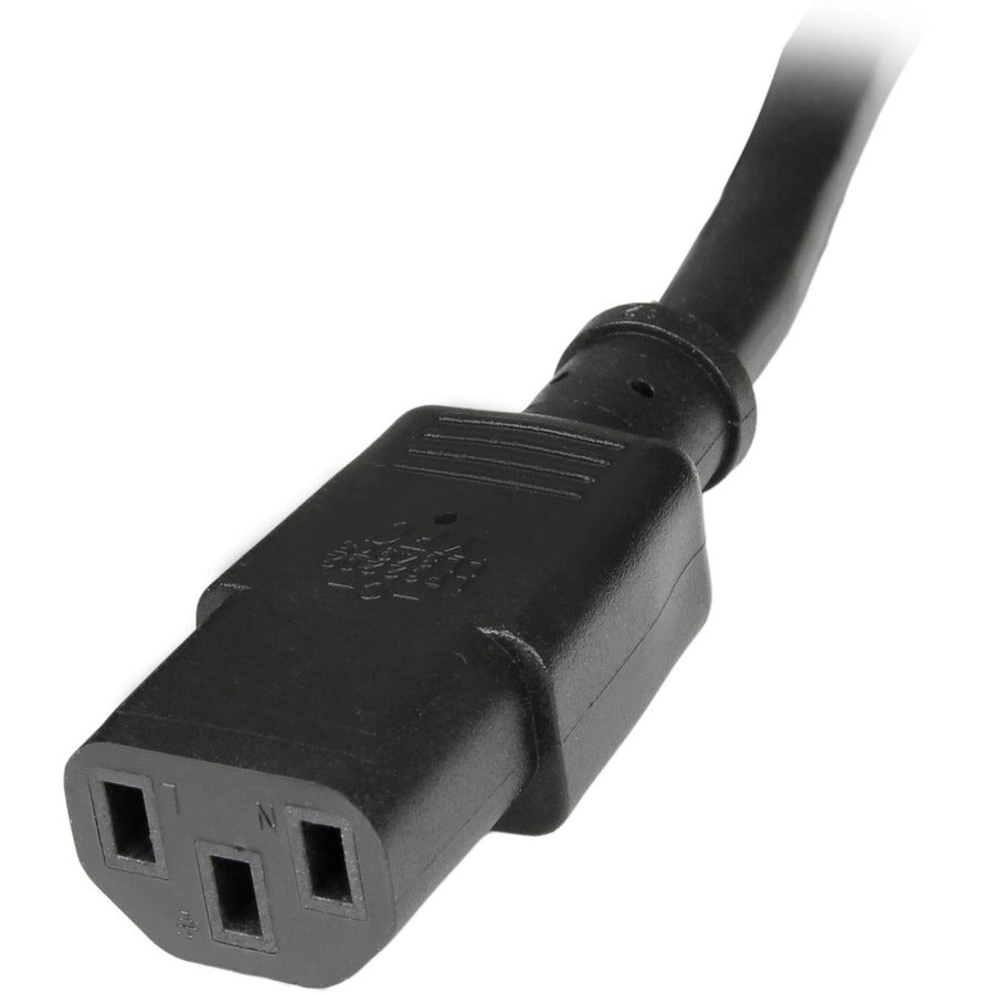 StarTech.com 6ft (1.8m) Heavy Duty Extension Cord, IEC C14 to IEC C13 Black Extension Cord, 15A 125V, 14AWG, Heavy Gauge Power Cable