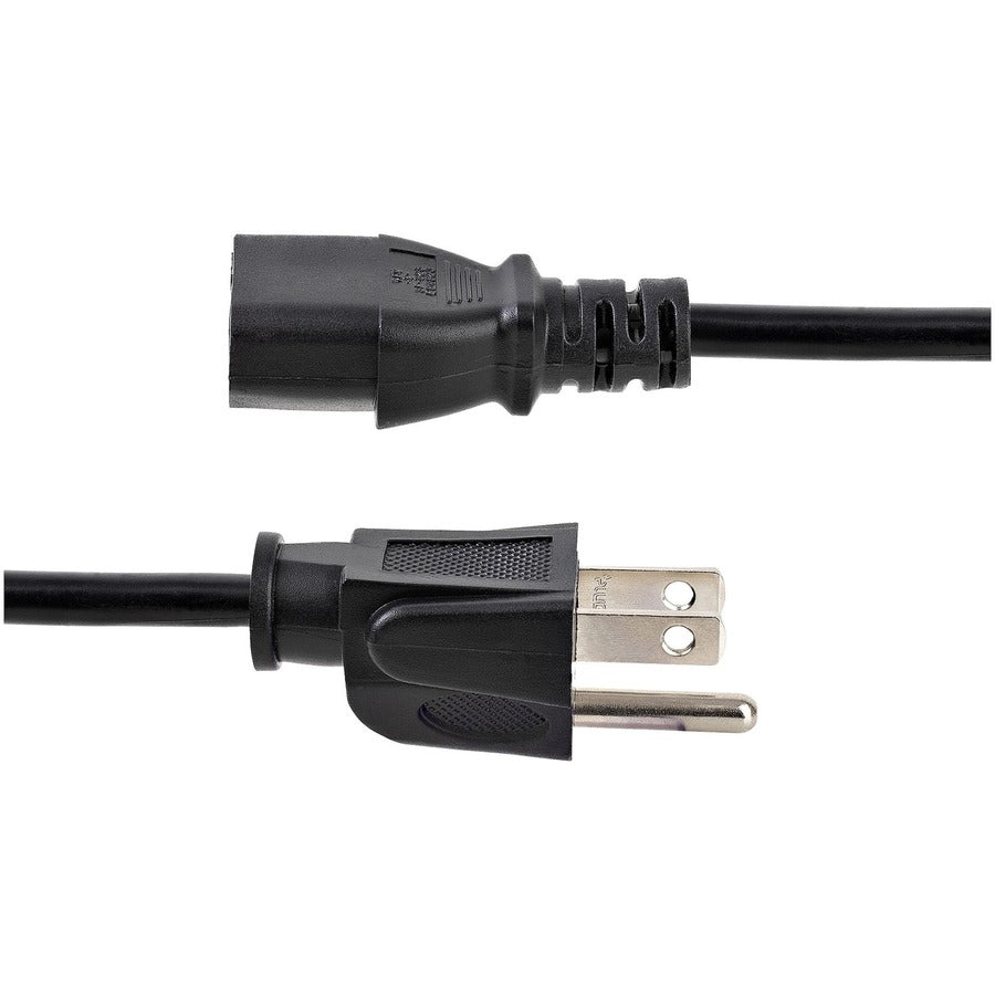StarTech.com 10ft (3m) Heavy Duty Power Cord, NEMA 5-15P to C13, 15A 125V 14AWG, Replacement AC Computer Power Cord, PC Power Supply Cable