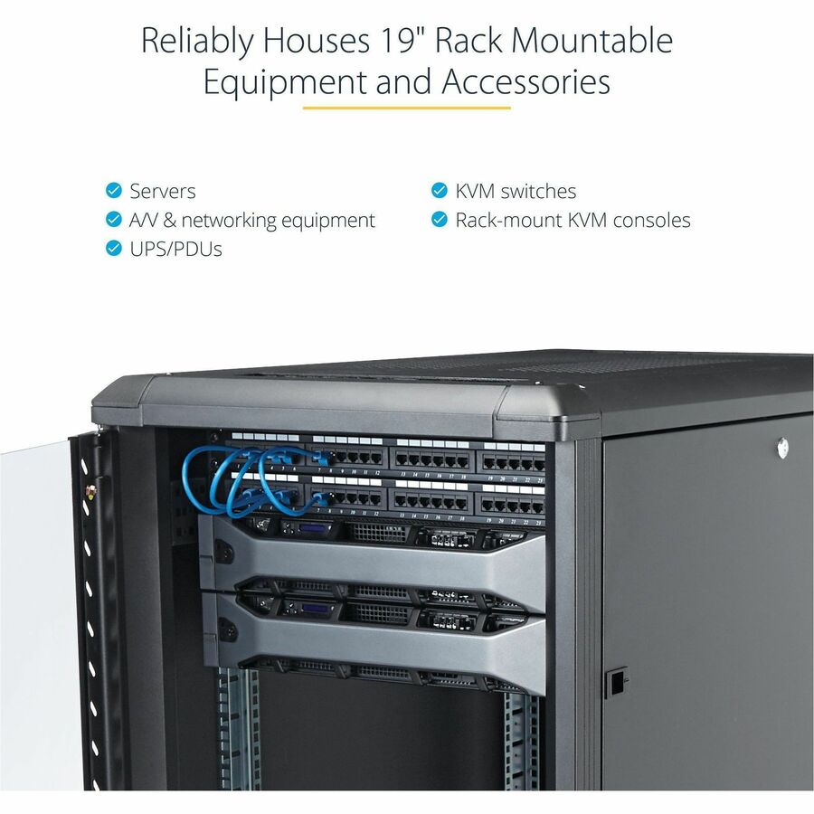 StarTech.com 4-Post 12U Server Rack Cabinet, 19" Data Rack Cabinet for Computer / IT Equipment, Home Network Rack, Half Height Server Rack