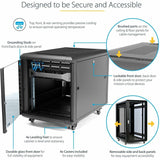 StarTech.com 4-Post 12U Server Rack Cabinet, 19" Data Rack Cabinet for Computer / IT Equipment, Home Network Rack, Half Height Server Rack