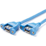 StarTech.com 2 Port Panel Mount USB 3.0 (5Gbps) Cable - USB A to Motherboard Header Cable F/F