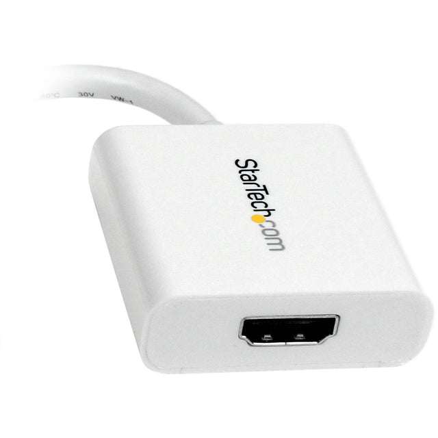 StarTech.com Mini DisplayPort to HDMI adapter, 1080p, plug-and-play, gold-plated connectors, portable, works with Surface, MacBook, and Ultrabooks.