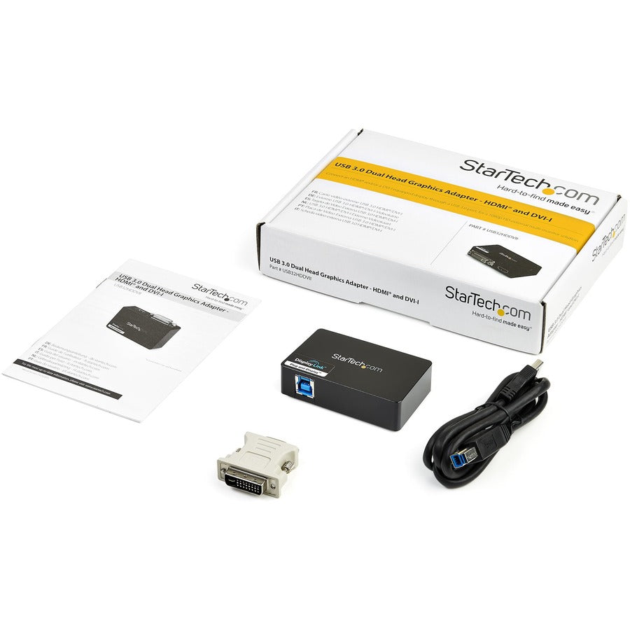 Adaptateur de carte vidéo externe StarTech.com USB 3.0 vers HDMI® et DVI pour deux écrans