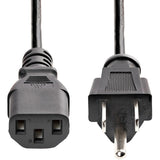 StarTech.com 3ft (1m) Heavy Duty Power Cord, NEMA 5-15P to C13, 15A 125V, 14AWG, Replacement AC Computer Power Cord, PC Power Supply Cable