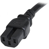 StarTech.com 3ft (1m) Heavy Duty Extension Cord, IEC C14 to IEC C15 Black Extension Cord, 15A 250V, 14AWG, Heavy Gauge Power Cable