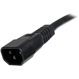 StarTech.com 6ft (1.8m) Heavy Duty Extension Cord, IEC C14 to IEC C15 Black Extension Cord, 15A 250V, 14AWG, Heavy Gauge Power Cable