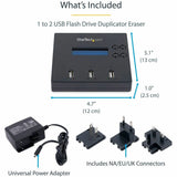StarTech.com Standalone 1 to 2 USB Thumb Drive Duplicator/Eraser, Multiple USB Flash Drive Copier/Cloner, Sector-by-Sector Copy, Sanitizer