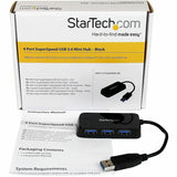StarTech.com Portable 4 Port SuperSpeed Mini USB 3.0 Hub - 5Gbps - Black
