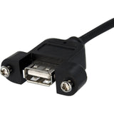 StarTech.com 3 ft Panel Mount USB Cable - USB A to Motherboard Header Cable F/F