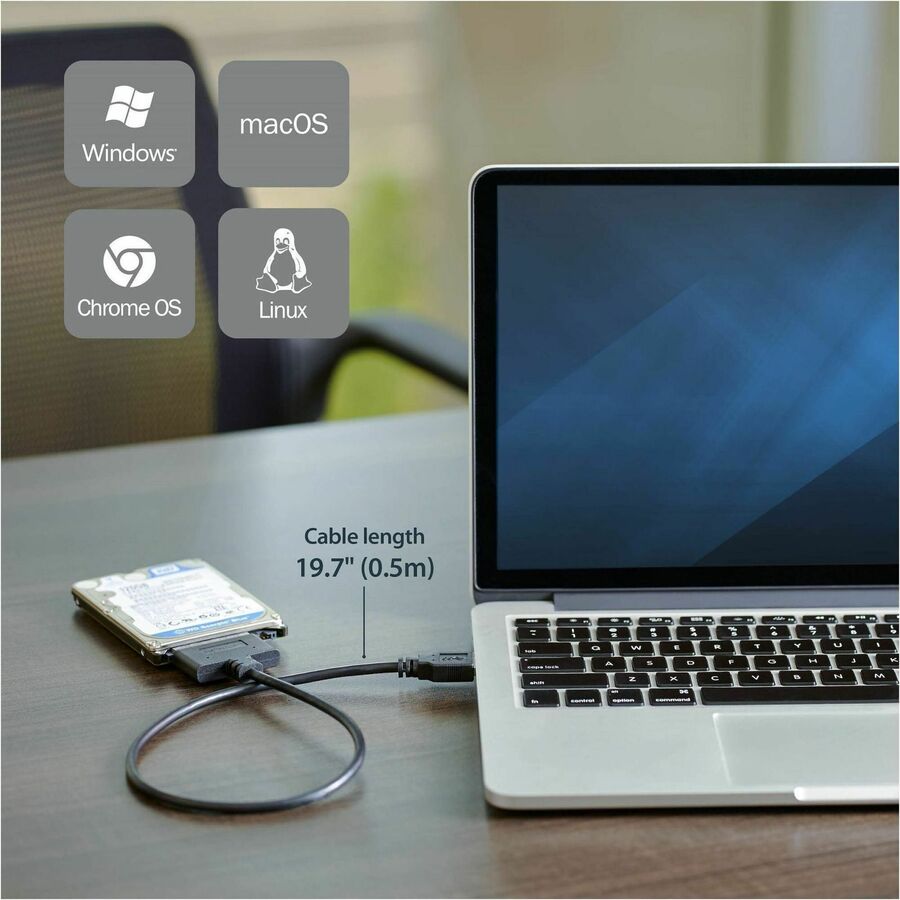 StarTech.com SATA to USB Cable USB 3.0 UASP - 2.5 SATA SSD / HDD - Hard Drive USB Adapter Cable - Hard Drive Transfer Cable