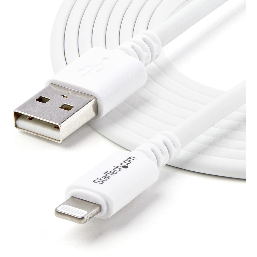 Câble StarTech.com de 3 m (10 pi) de long, connecteur Lightning Apple® 8 broches vers USB, blanc, pour iPhone/iPod/iPad