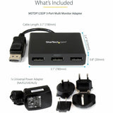 StarTech 3-Port DisplayPort MST Hub, Triple Monitor 4K Adapter