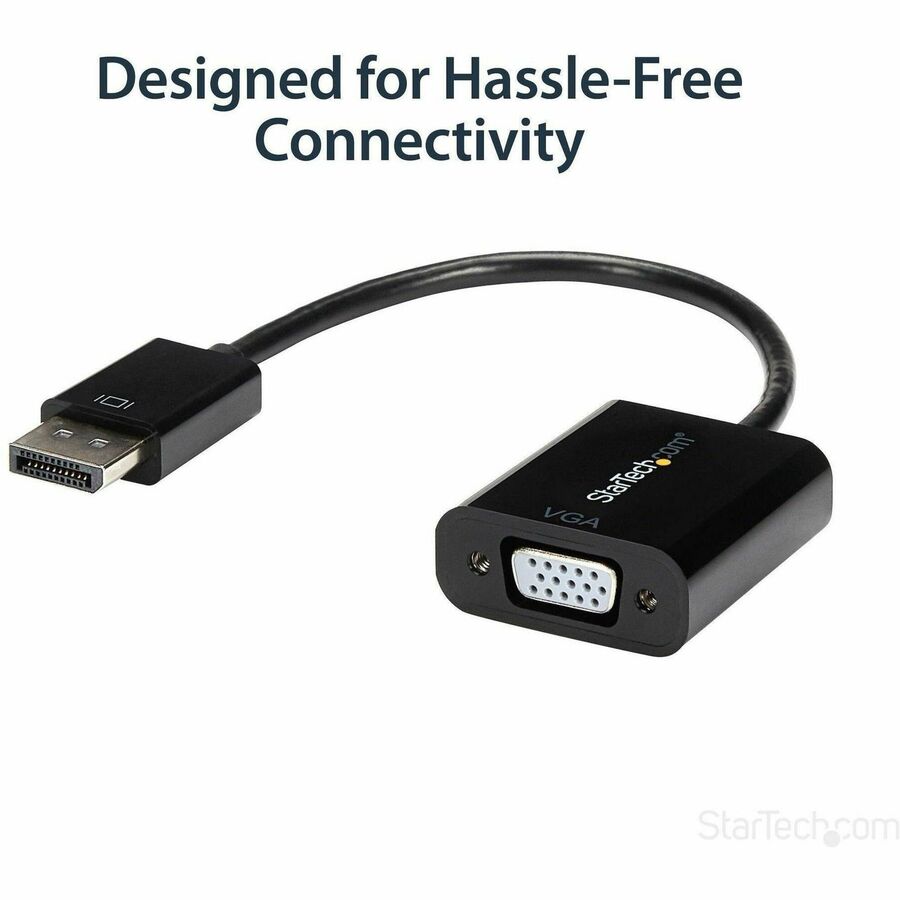 StarTech.com DisplayPort to VGA Adapter, Active DP to VGA Converter, 1080p Video, DP to VGA Adapter Dongle (Digital to Analog), DP 1.2
