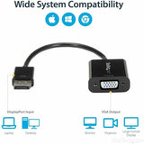 StarTech.com DisplayPort to VGA Adapter, Active DP to VGA Converter, 1080p Video, DP to VGA Adapter Dongle (Digital to Analog), DP 1.2
