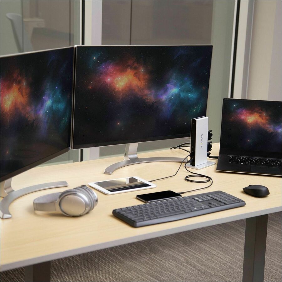 StarTech.com Dual-Monitor USB 3.0 Docking Station - DVI Outputs - Mac & Windows - DVI to VGA & DVI to HDMI Adapters Included - USB3SDOCKDD