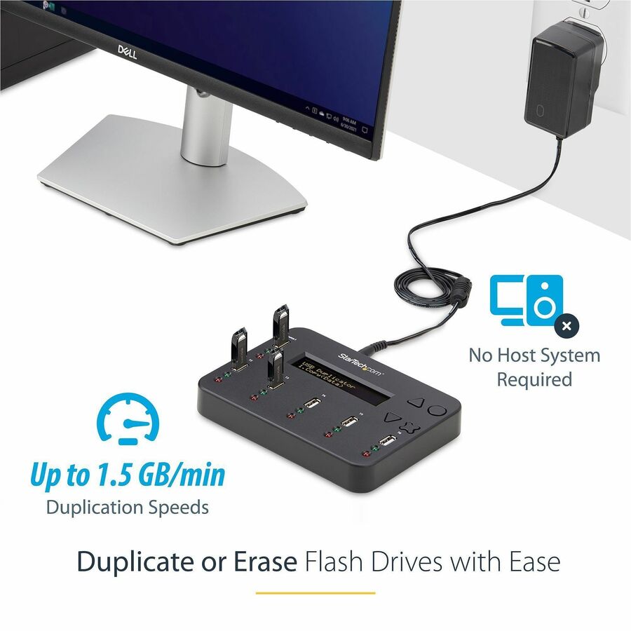 StarTech.com Standalone 1 to 5 USB Thumb Drive Duplicator/Eraser, Multiple USB Flash Drive Copier/Cloner, Sector-by-Sector Copy, Sanitizer