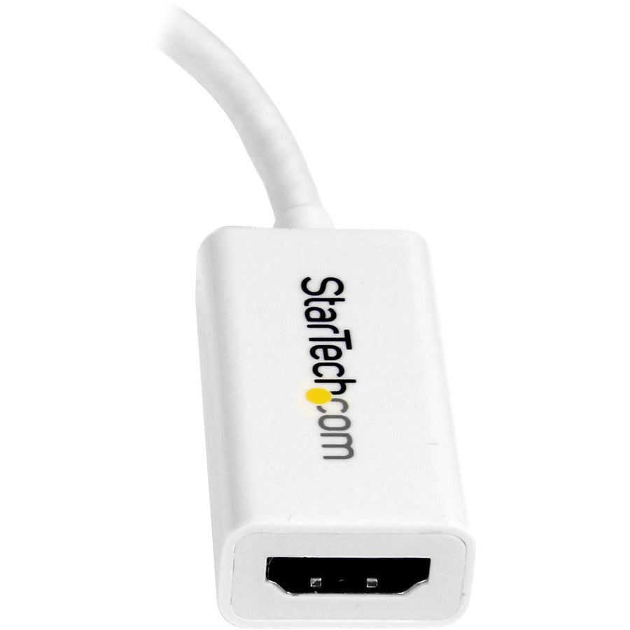 StarTech.com Mini DisplayPort to HDMI Adapter, Active Mini DP to HDMI Video Converter for Monitor/Display, 4K 30Hz, mDP to HDMI Adapter, White