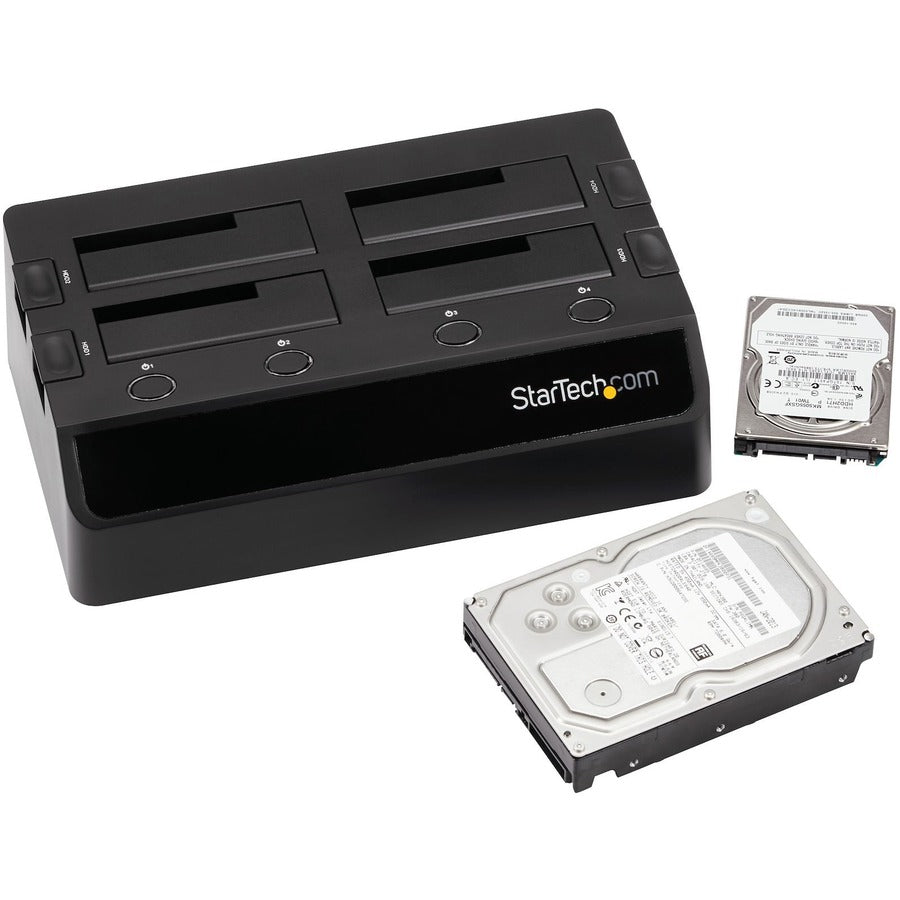 StarTech.com 4-Bay USB 3.0 to SATA Hard Drive Docking Station, 2.5/3.5" SATA III (6Gbps) SSD/HDD Dock, USB Hard Drive Bay, Top-Loading