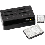 StarTech.com 4-Bay USB 3.0 to SATA Hard Drive Docking Station, 2.5/3.5" SATA III (6Gbps) SSD/HDD Dock, USB Hard Drive Bay, Top-Loading