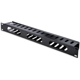 StarTech.com 1U Horizontal Finger Duct Rack Cable Management Panel with Cover