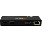 StarTech.com Portable Laptop Docking Station - HDMI or VGA and Gigabit Ethernet - USB 3.0 Universal Dock for Mac / Windows (USB3SMDOCKHV)StarTech.com Travel Docking Station for Laptops - HDMI or VGA - USB 3.0 - Portable Universal Laptop Mini Dock
