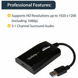 StarTech.com USB 3.0 to HDMI Adapter, DisplayLink Certified, 1920x1200, USB-A to HDMI Display Adapter, External Graphics Card for Mac/PC
